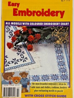 Vintage Easy Embroidery Magazine No. 7 (1993) Cross Stitch Patterns Full Colour